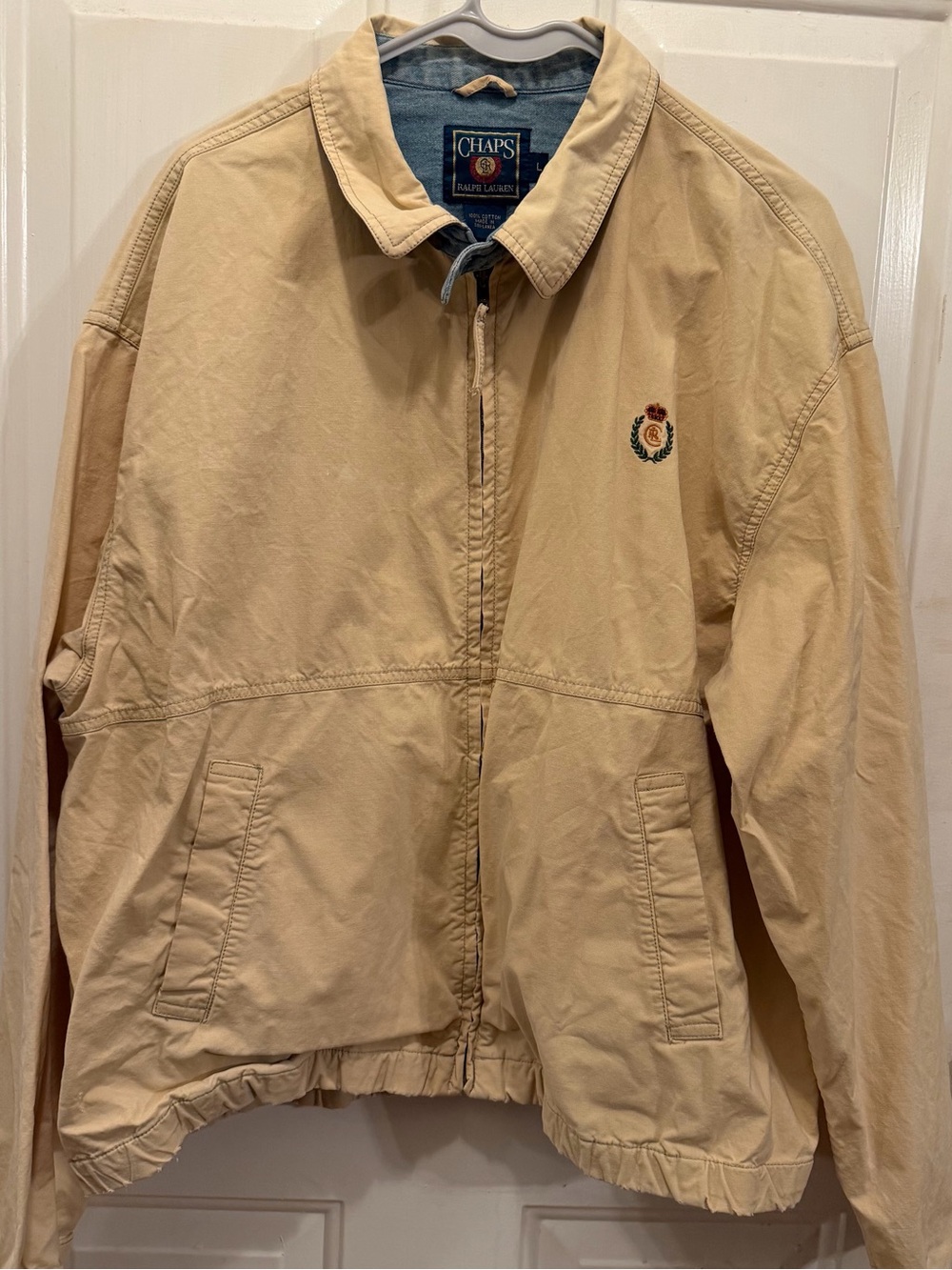 Chaps Ralph Lauren Men's Beige Harrington Jacket